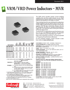 MVR1271C-162MLB Datasheet PDF Coilcraft Inc
