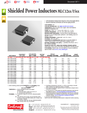 MLC1555-302MLC Datasheet PDF Coilcraft Inc