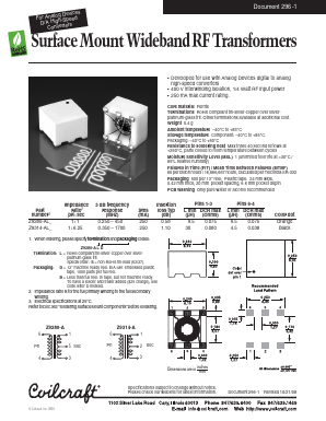 Z9314-ALB Datasheet PDF Coilcraft Inc