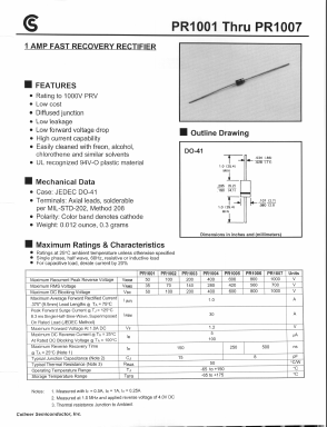 PR1001 Datasheet PDF Collmer Semiconductor