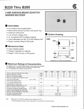B220 Datasheet PDF Collmer Semiconductor