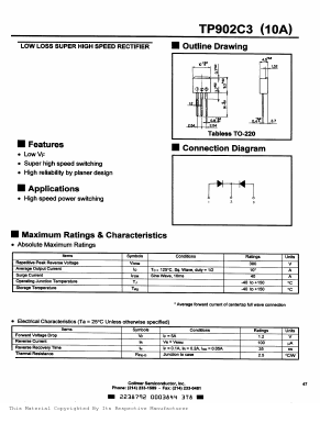 TP902C3 Datasheet PDF Collmer Semiconductor