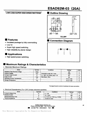 ESAD92M-03 Datasheet PDF Collmer Semiconductor