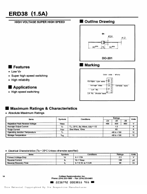 ERD38-06 Datasheet PDF Collmer Semiconductor