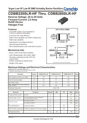CDBB220SLR-HF Datasheet PDF ComChip