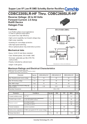 CDBC220SLR-HF Datasheet PDF ComChip