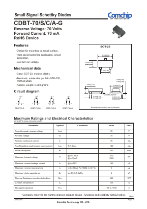 CDBT-70A-G Datasheet PDF ComChip