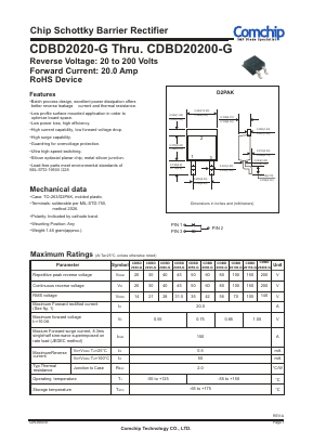 CDBD2020-G Datasheet PDF ComChip