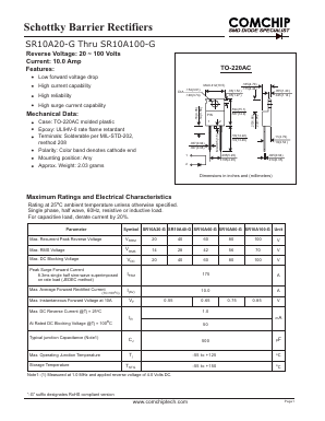 SR10A40-G Datasheet PDF ComChip