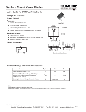CZRT5259-G Datasheet PDF ComChip