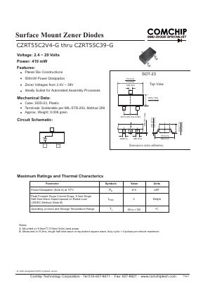 CZRT55C30-G Datasheet PDF ComChip