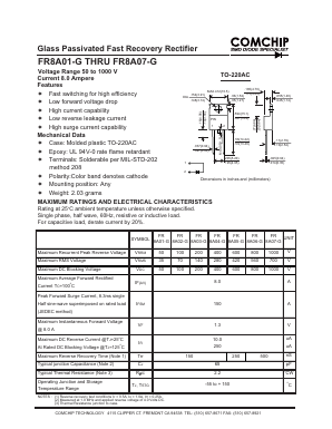 FR8A05-G Datasheet PDF ComChip