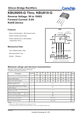 KBU8005-G Datasheet PDF ComChip