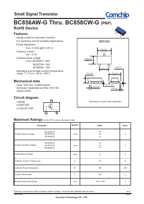 BC857W-G Datasheet PDF ComChip