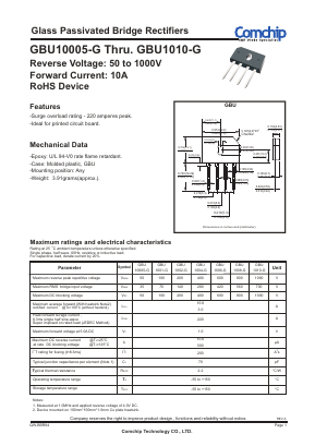 GBU1006-G Datasheet PDF ComChip