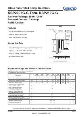 KBP206G-G Datasheet PDF ComChip