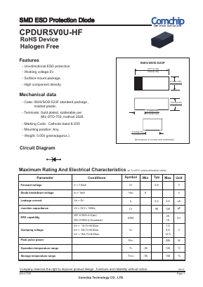 CPDUR5V0U-HF Datasheet PDF ComChip
