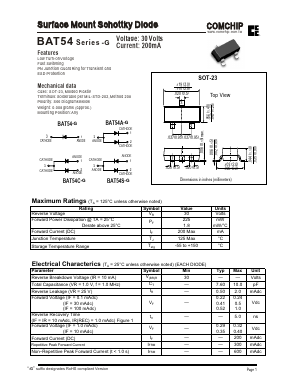 BAS54 Datasheet PDF ComChip
