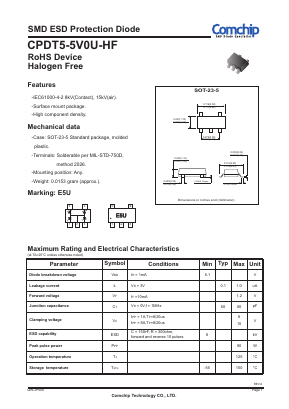 CPDT5-5V0U-HF Datasheet PDF ComChip