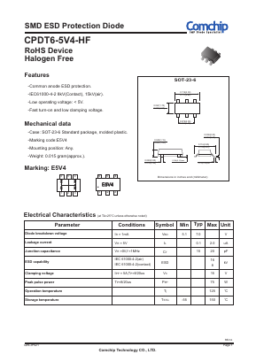 CPDT6-5V4-HF Datasheet PDF ComChip