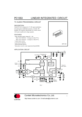 PC1353 Datasheet PDF Contek Microelectronics