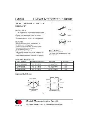 LM2954-3.0 Datasheet PDF Contek Microelectronics
