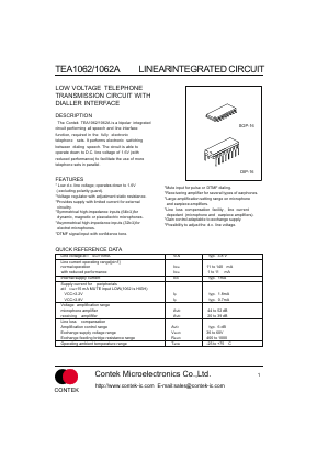 TEA1062A Datasheet PDF Contek Microelectronics