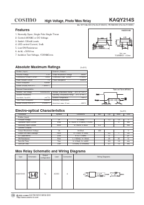 KAQY214S Datasheet PDF COSMO Electronics