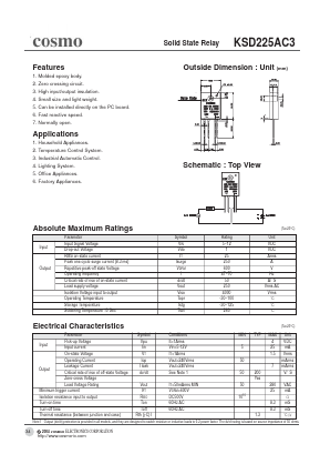 KSD225AC3 Datasheet PDF COSMO Electronics