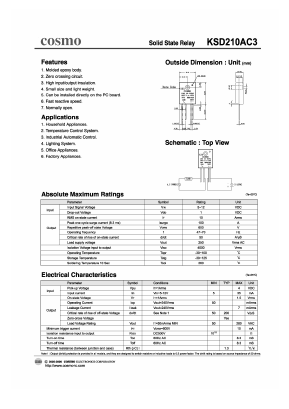 KSD210AC3 Datasheet PDF COSMO Electronics