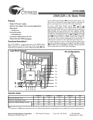 CY7C1399B-12VC Datasheet PDF Cypress Semiconductor