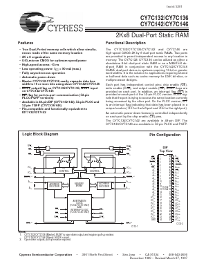 7C136-25 Datasheet PDF Cypress Semiconductor