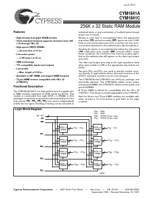 CYM1841APM-45C Datasheet PDF Cypress Semiconductor