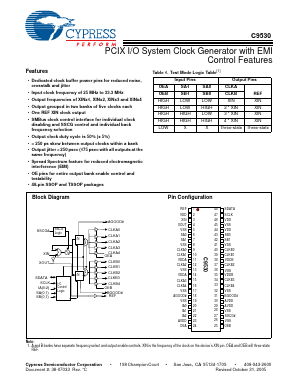 IMIC9530CYT Datasheet PDF Cypress Semiconductor