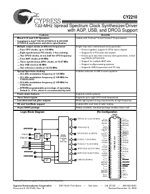 CY2210 Datasheet PDF Cypress Semiconductor