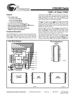CY62128V Datasheet PDF Cypress Semiconductor