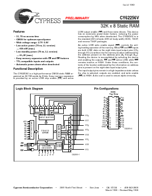 CY62256V-55RZC Datasheet PDF Cypress Semiconductor