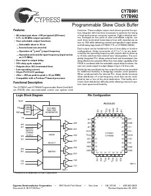 CY7B992-7LMB Datasheet PDF Cypress Semiconductor
