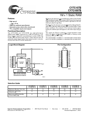 CY7C1007B-35 Datasheet PDF Cypress Semiconductor