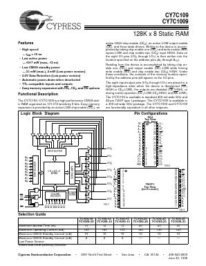 CY7C1009-35 Datasheet PDF Cypress Semiconductor