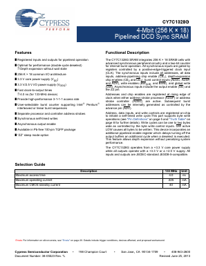 CY7C1328G-133AXI Datasheet PDF Cypress Semiconductor