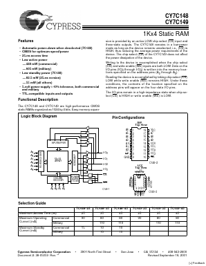 CY7C148-35PC Datasheet PDF Cypress Semiconductor