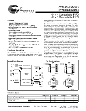 CY7C401-15LMB Datasheet PDF Cypress Semiconductor