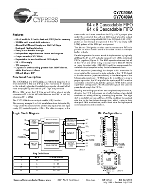 CY7C408A Datasheet PDF Cypress Semiconductor