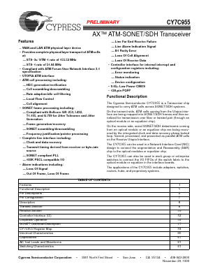 CY7C955 Datasheet PDF Cypress Semiconductor