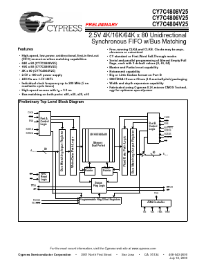 CY7C4804V25 Datasheet PDF Cypress Semiconductor
