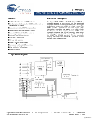 STK16C88-3WF35I Datasheet PDF Cypress Semiconductor