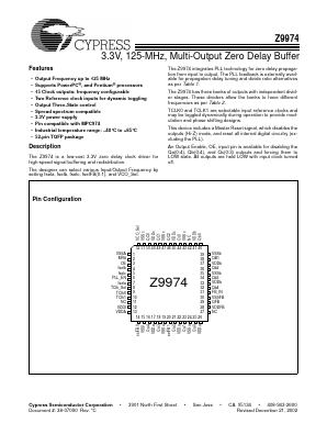 IMIZ9974CA Datasheet PDF Cypress Semiconductor