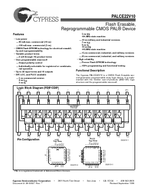 PALCE22V10-25DMB Datasheet PDF Cypress Semiconductor