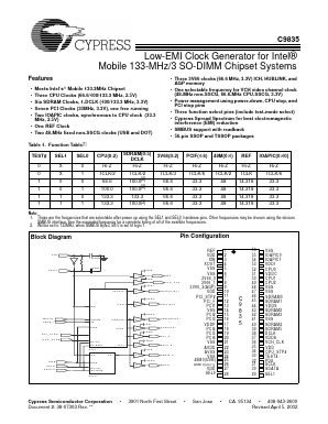C9835 Datasheet PDF Cypress Semiconductor
